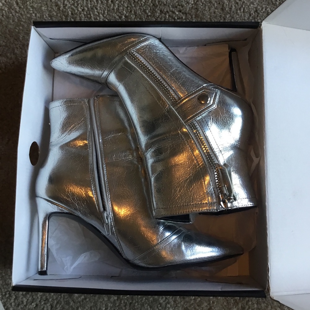 Silver Metallic Style Booties